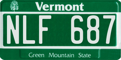 VT license plate NLF687