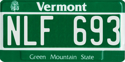 VT license plate NLF693