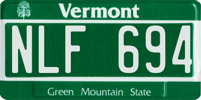 VT license plate NLF694
