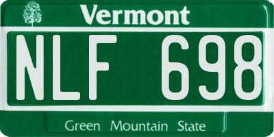VT license plate NLF698