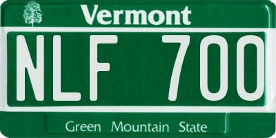 VT license plate NLF700