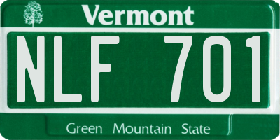 VT license plate NLF701