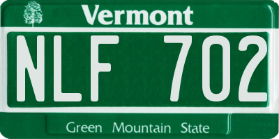 VT license plate NLF702
