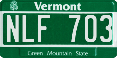 VT license plate NLF703