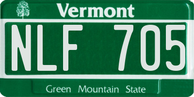 VT license plate NLF705