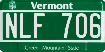 VT license plate NLF706
