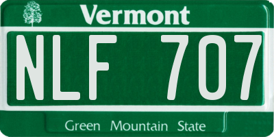 VT license plate NLF707