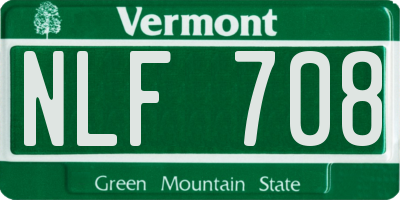 VT license plate NLF708