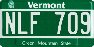 VT license plate NLF709