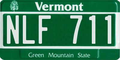 VT license plate NLF711