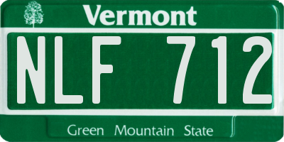 VT license plate NLF712