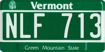 VT license plate NLF713