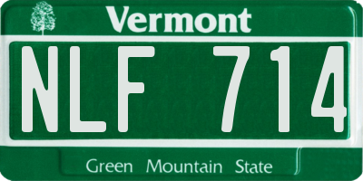 VT license plate NLF714