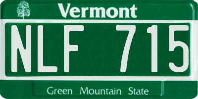 VT license plate NLF715