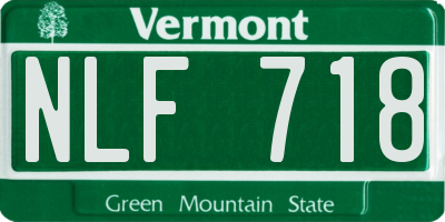 VT license plate NLF718
