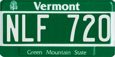 VT license plate NLF720