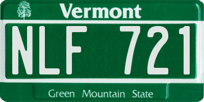 VT license plate NLF721