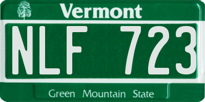 VT license plate NLF723