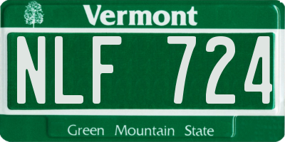 VT license plate NLF724