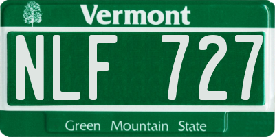 VT license plate NLF727