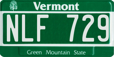 VT license plate NLF729
