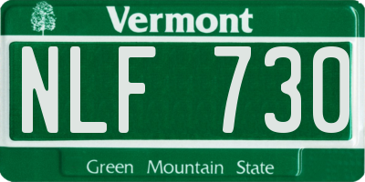 VT license plate NLF730