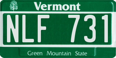 VT license plate NLF731