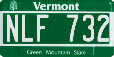 VT license plate NLF732