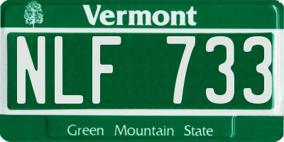 VT license plate NLF733
