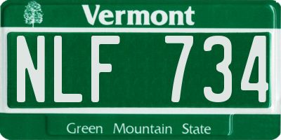 VT license plate NLF734