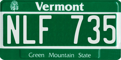 VT license plate NLF735