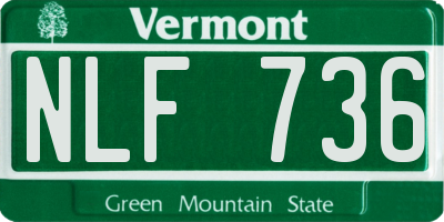 VT license plate NLF736