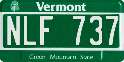 VT license plate NLF737
