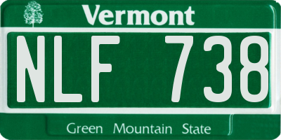 VT license plate NLF738