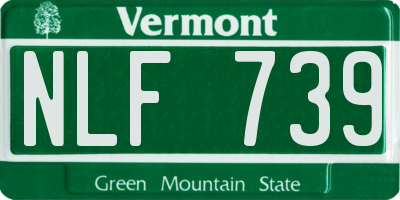 VT license plate NLF739