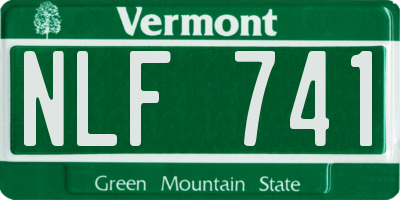 VT license plate NLF741