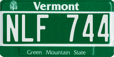 VT license plate NLF744
