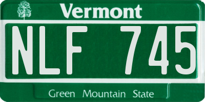 VT license plate NLF745