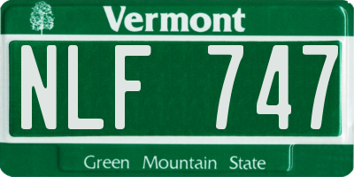 VT license plate NLF747