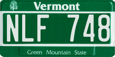 VT license plate NLF748