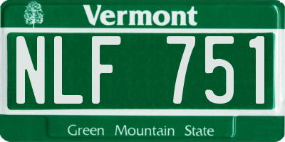 VT license plate NLF751
