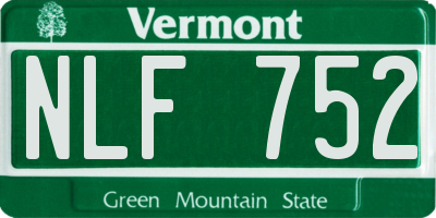 VT license plate NLF752