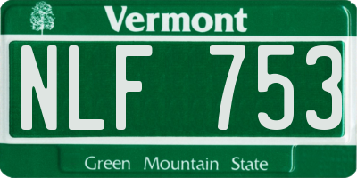 VT license plate NLF753