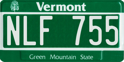 VT license plate NLF755