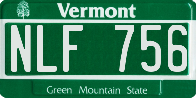 VT license plate NLF756