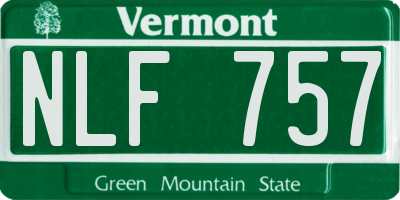VT license plate NLF757