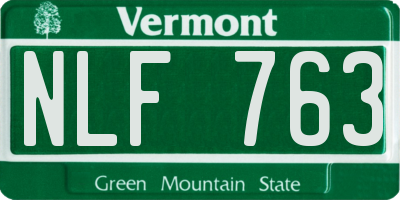 VT license plate NLF763