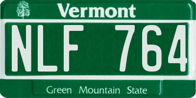 VT license plate NLF764