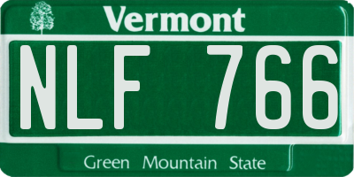 VT license plate NLF766