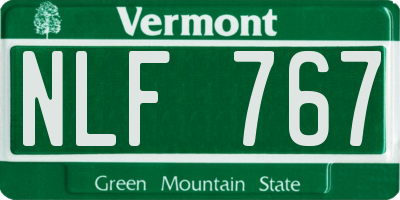 VT license plate NLF767